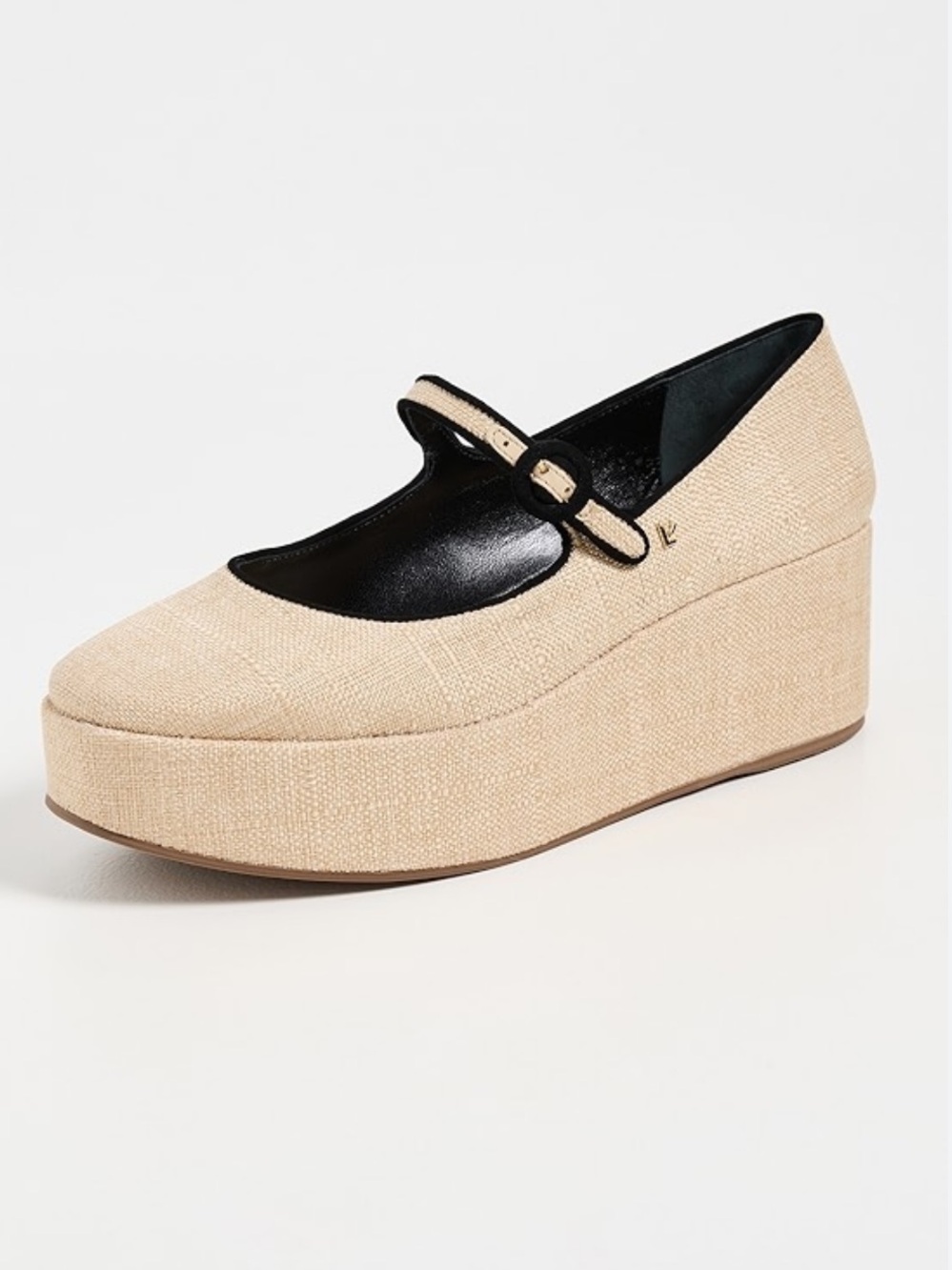 Larroudé Blair Flatforms in Raffia w Leather Trim Size 8.5 NIB - Picture 5 of 16